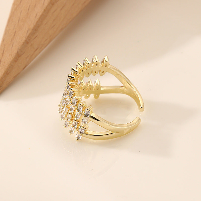 South Korea Light Luxury High Sense Elegant Zircon Ring Line Ins Style