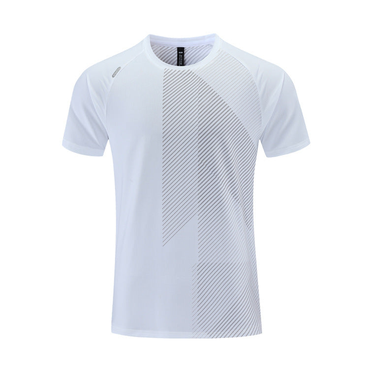Thermal Transfer Printing Dark Grain Ice Silk Breathable Fitness Short Sleeve