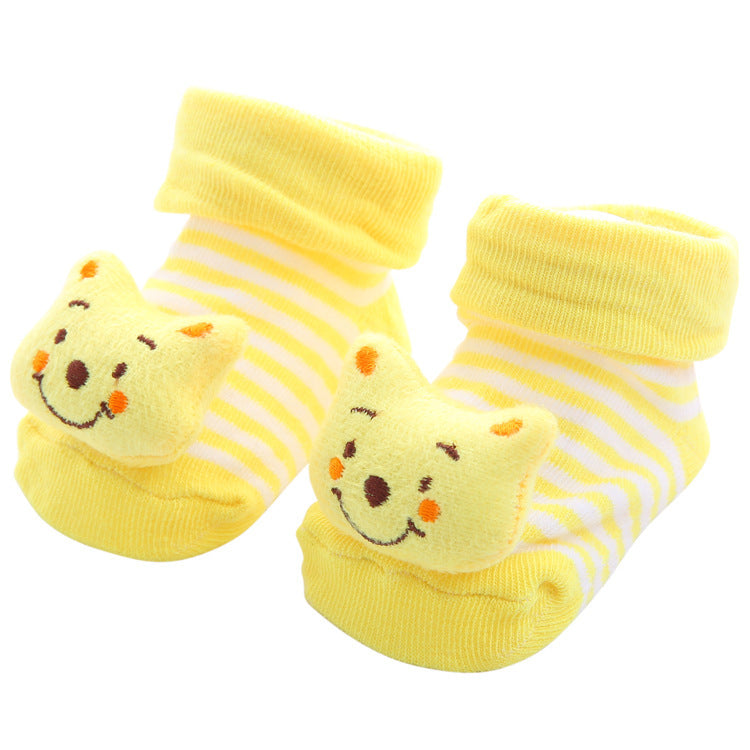 Chaussettes antidérapantes tridimensionnelles pour bébé, dessin animé, pour nouveau-né, poupée, vente en gros