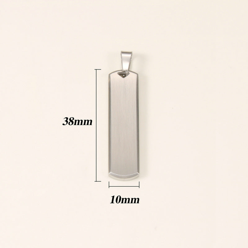 Simple Pendant Stainless Steel Nameplate Necklace Accessories