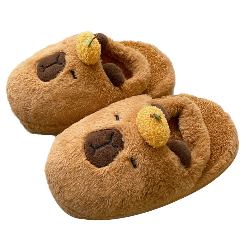 Stabilité émotionnelle Capybara peluche pantoufles hiver maison