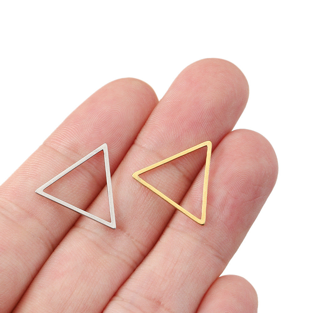 Boucles d'oreilles Triangle géométriques populaires en acier inoxydable, pendentif par galvanoplastie, accessoires d'ornement DIY