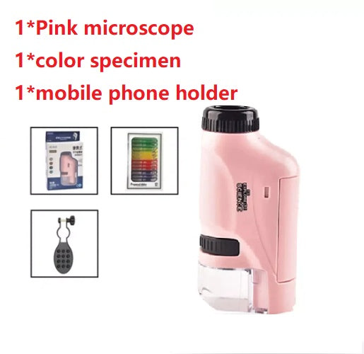 Microscopio óptico portátil de mano para niños, juguete, Mini criatura