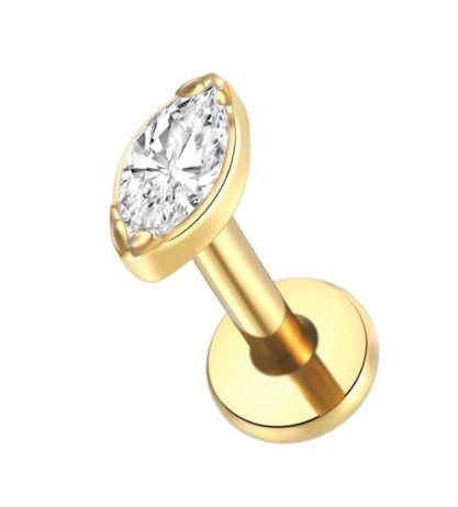 Couronne d'oreille en titane pur, fil interne, chaîne, pendentif, clous d'oreille, trèfle, Labret, produit de perçage