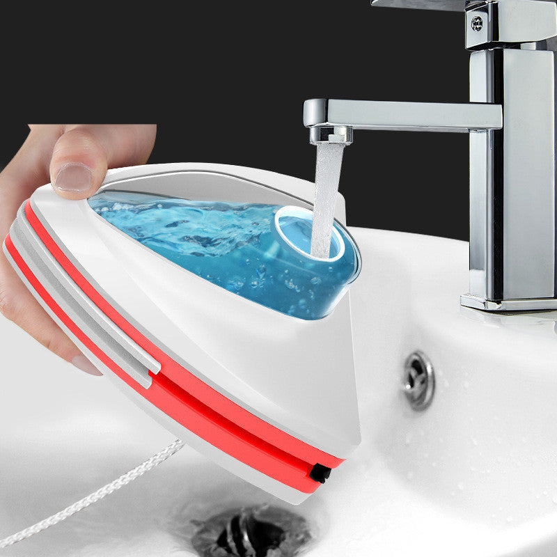 Herramienta de limpieza de ventanas de vidrio magnético, descarga automática de agua, limpiaparabrisas de doble capa, limpiador de ventanas especial para el hogar