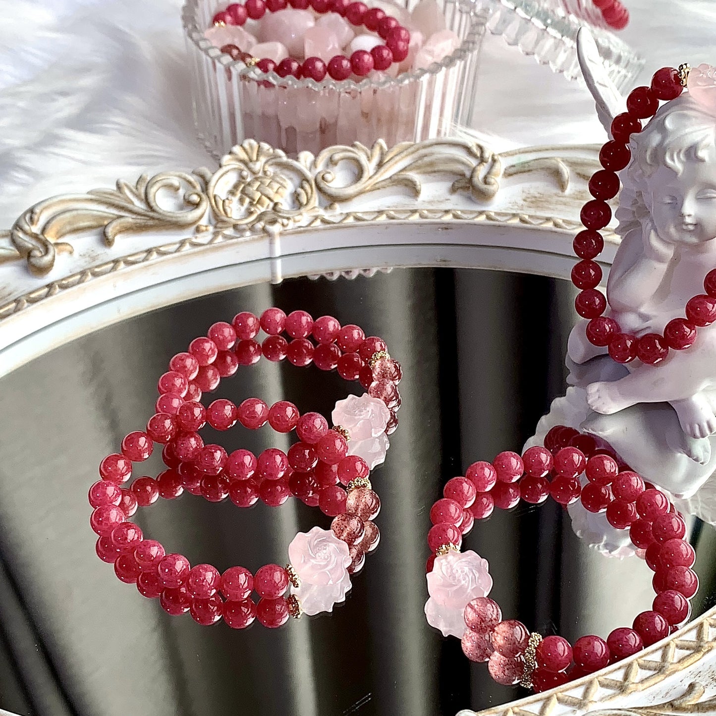 Pulsera de cristal natural con diseño de interés especial