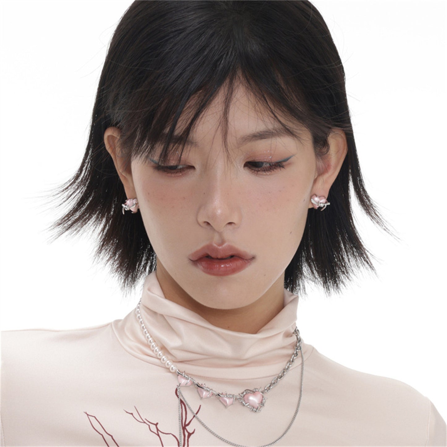 Boucles d'oreilles d'amour ballon tridimensionnelles à la mode pour femmes