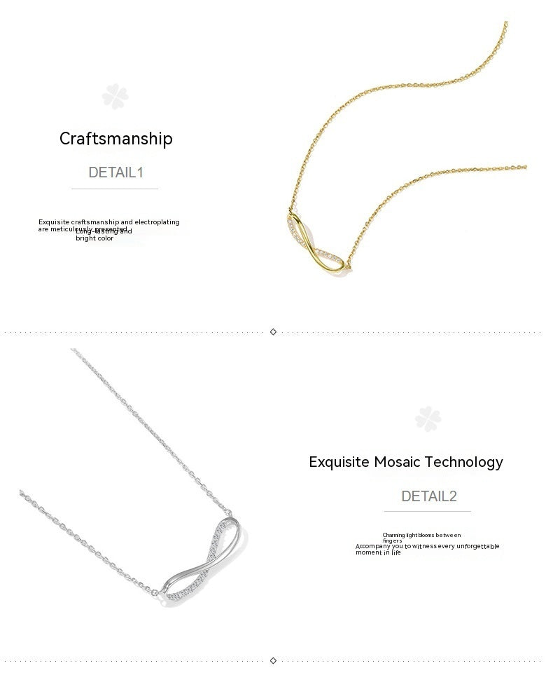 Collier d'été en argent 925 avec 8 mots, amour infini, bijoux pour femmes