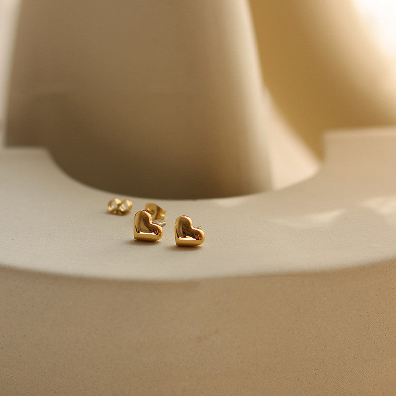 Pendientes Mini Corazón Melocotón Brillante