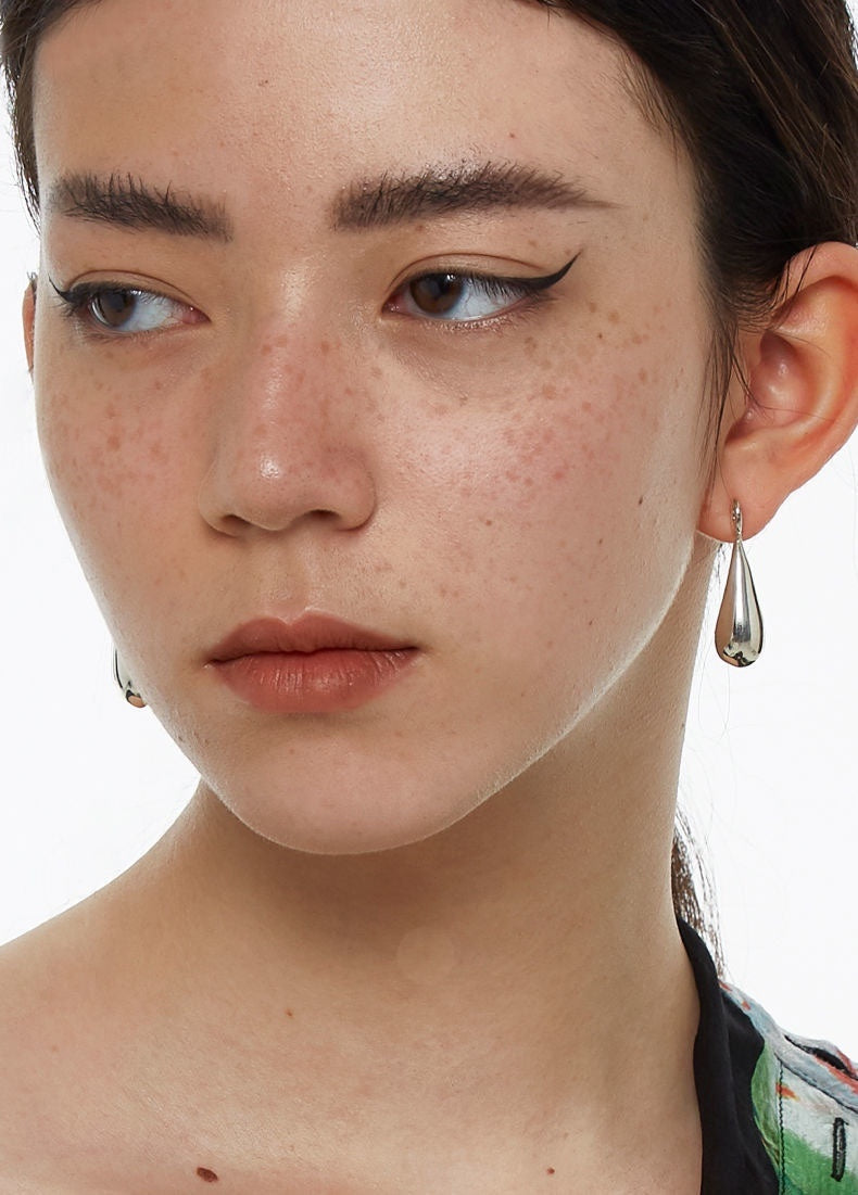 Pendientes de plata 925 simples con lágrimas irregulares