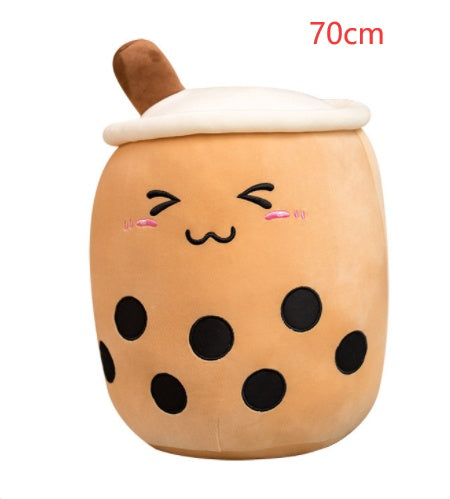 Peluche de boisson aux fruits, mignonne, douce, fraise, lait, thé, tasse de thé Boba, jouet bulle de thé, oreiller, coussin, cadeau pour enfants