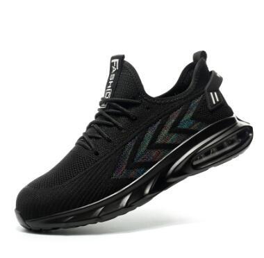 Chaussures de Protection du travail tissées volantes avec bouton d'arrivée transfrontalière, embout en acier