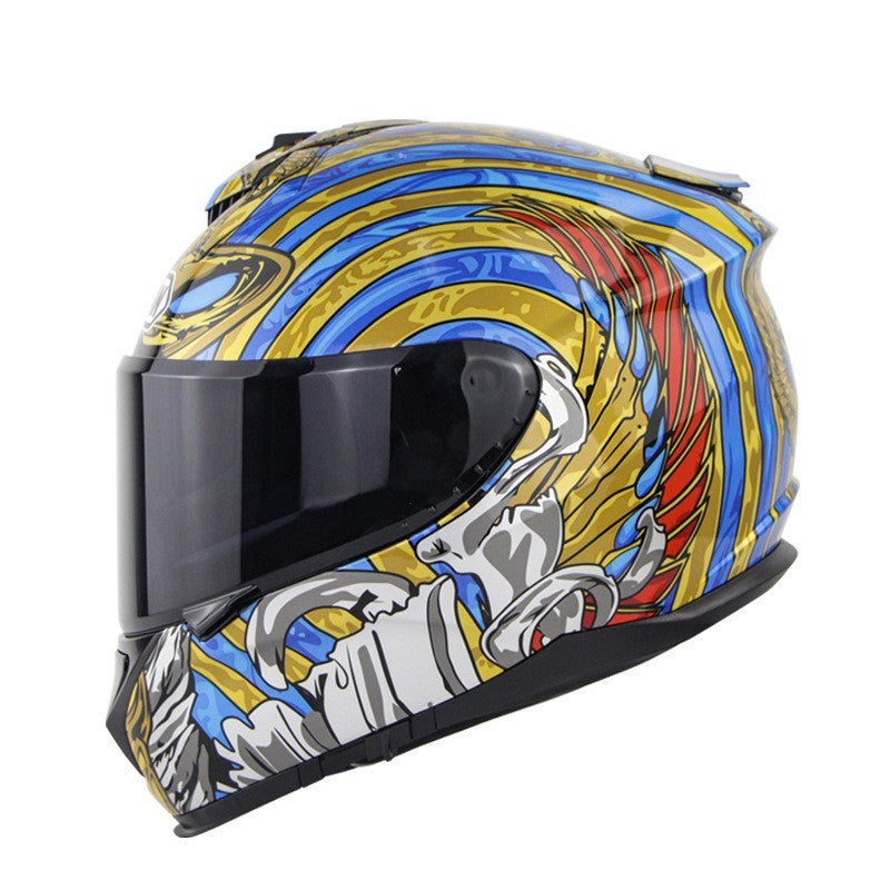 Casque intégral de moto, casque de moto à Double lentille, couverture complète