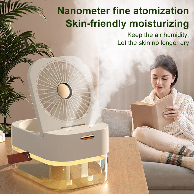 Humidificateur ventilateur de pulvérisation Portable, refroidisseur d'air, humidificateur d'air, ventilateur USB de bureau avec veilleuse pour appareil ménager d'été