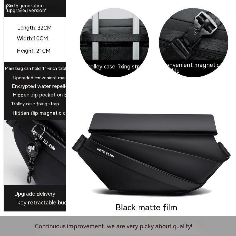 Bolso bandolera de estilo mecánico informal a la moda para hombre