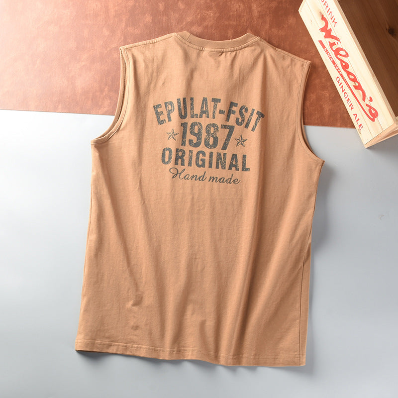 Men's Outdoor Sports And Casual-letter Cotton Vest