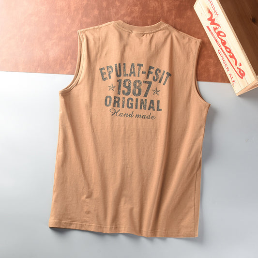 Men's Outdoor Sports And Casual-letter Cotton Vest