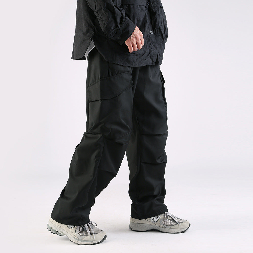 Large Pocket Loose Wide-leg Overalls Men