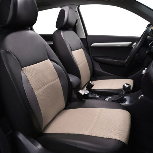 Housse de siège en cuir à coutures de voiture 5 places en cuir artificiel automatique