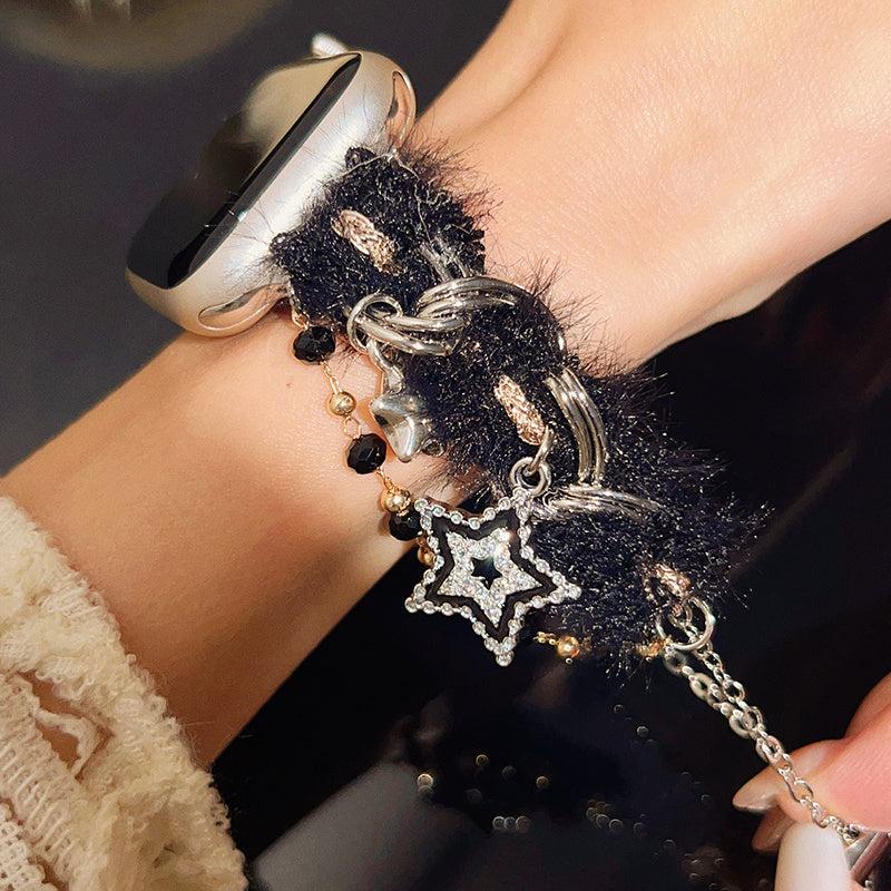 Bracelet en tricot étoile papillon petit bandeau parfumé rouge hiver