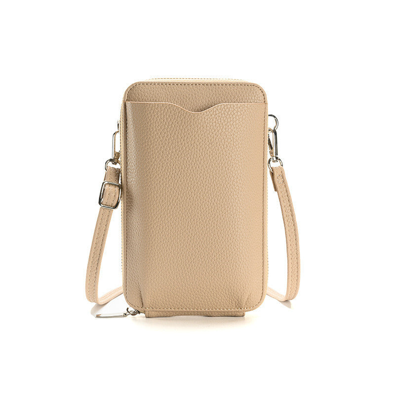 Sacs pour téléphone portable à motif litchi de haute qualité pour femmes, petit sac à bandoulière, portefeuille Long