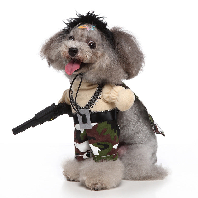 Suministros para mascotas, traje de pie, ropa divertida para perros, traje vertical, vestido de Navidad y Halloween, traje para mascotas