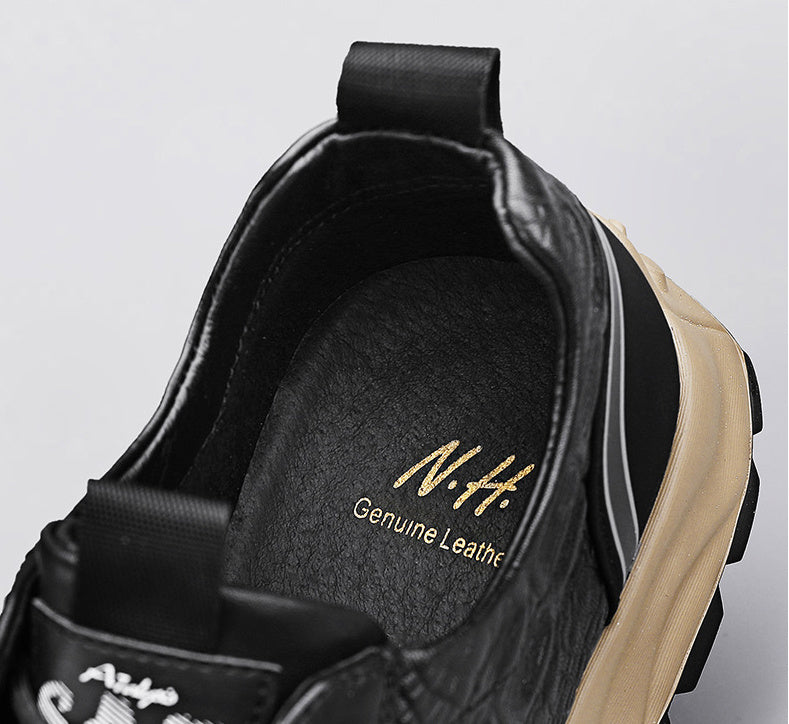 Zapatos de cuero planos informales de negocios para hombres