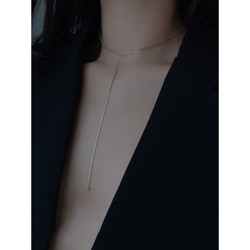 Round Beads Long Necklace Female Tassel Ins Simple