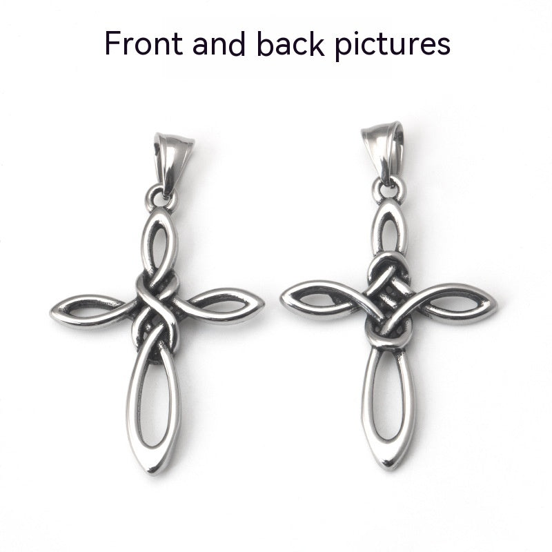 Collier pendentif croix celtique irlandaise en acier inoxydable, accessoires en titane