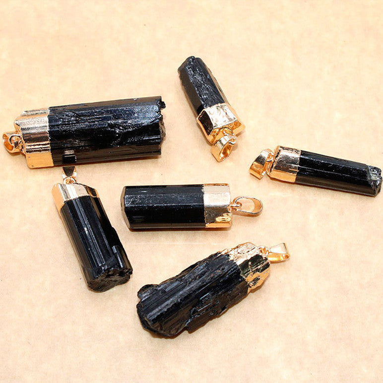 Colgante Schorl de Piedra Natural Irregular