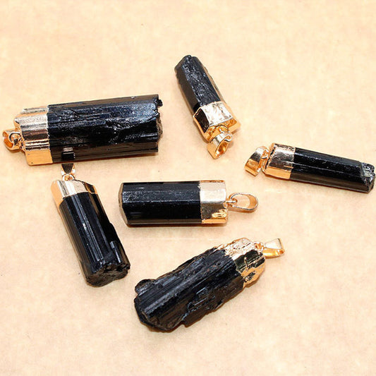 Colgante Schorl de Piedra Natural Irregular