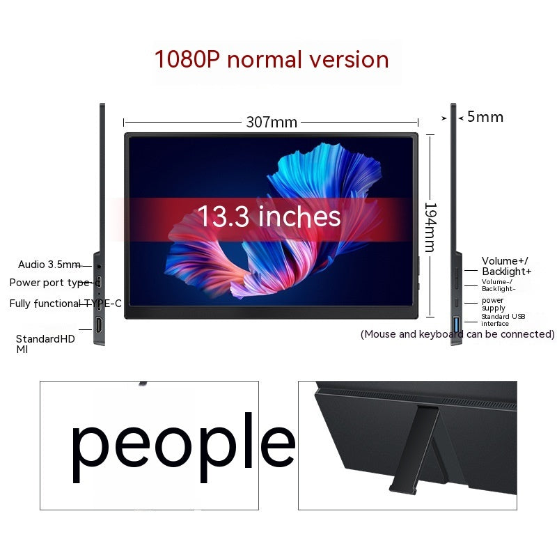 Écran d'extension externe de jeu d'ordinateur de téléphone portable de moniteur portatif de contact