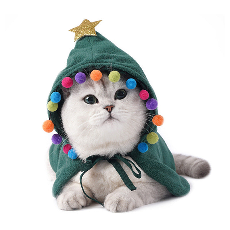 Costume mignon de chat de chien, cape de noël, déguisement d'halloween, chat