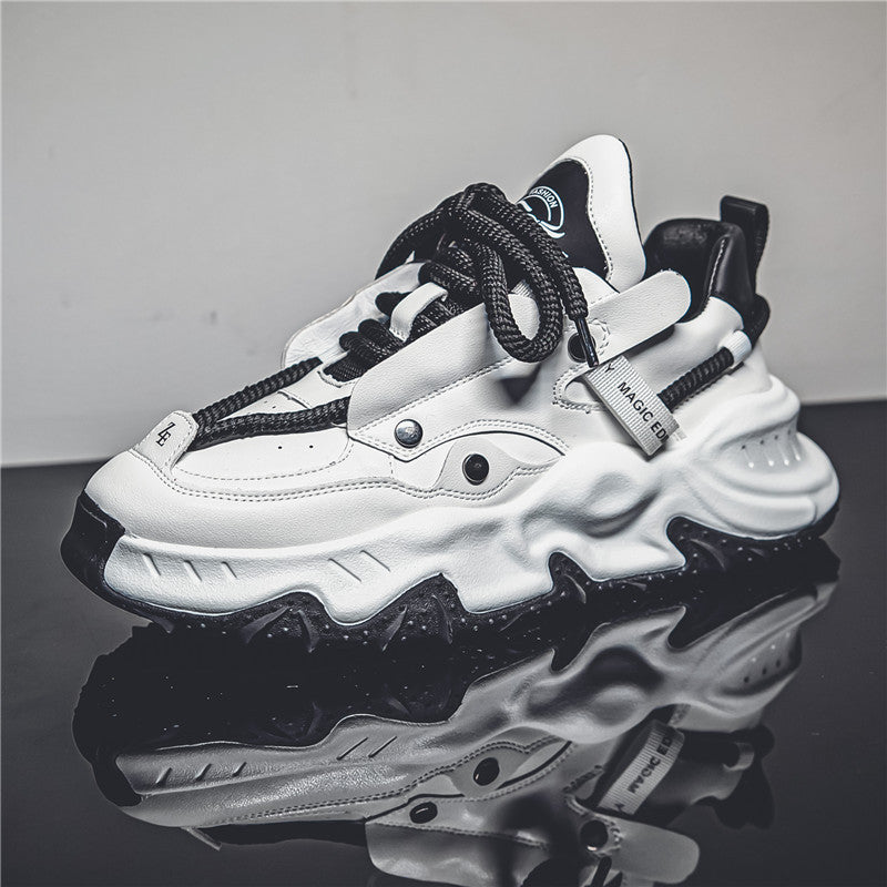 Zapatos casuales blancos con cordones cruzados para hombre