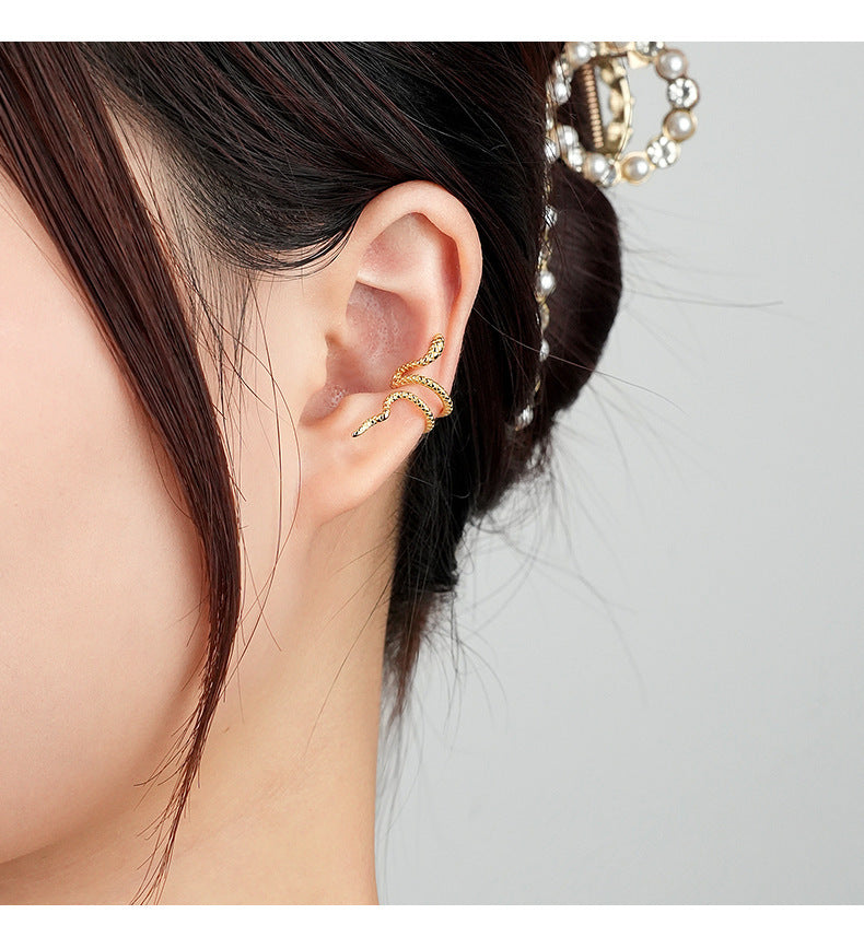 925 Sterling Silver Snake Ear Clip Niche Normcore Bag