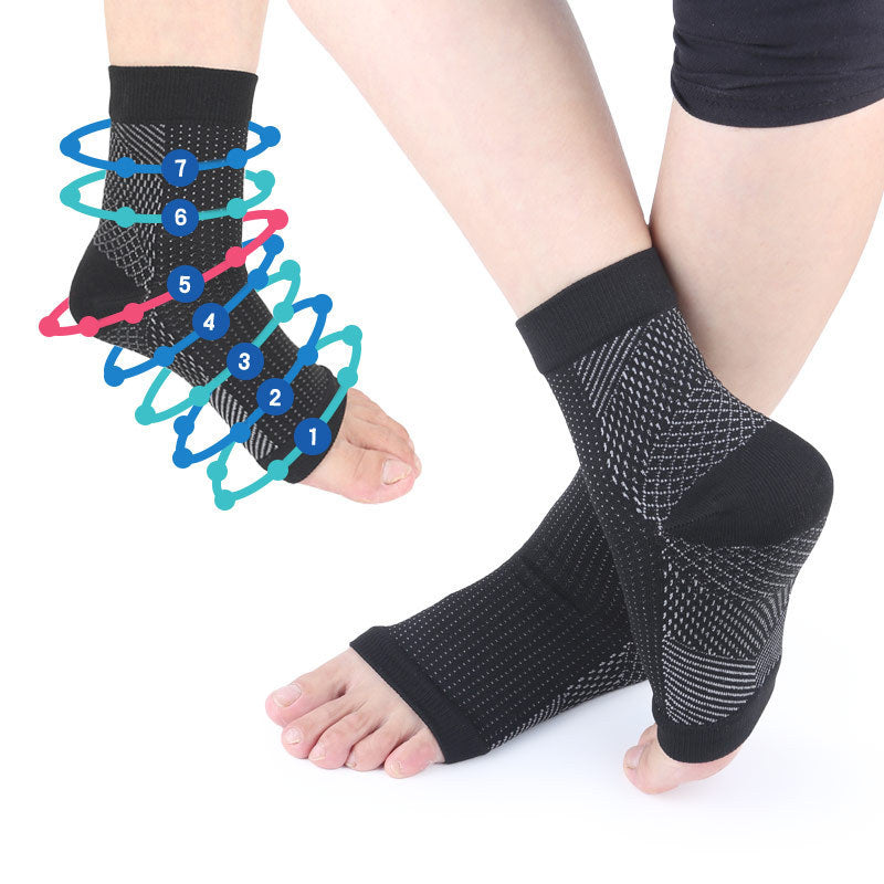Chaussettes de Compression pour hommes et femmes, soulage le gonflement, à bout ouvert, pour cyclisme, course à pied, basket-ball, sport