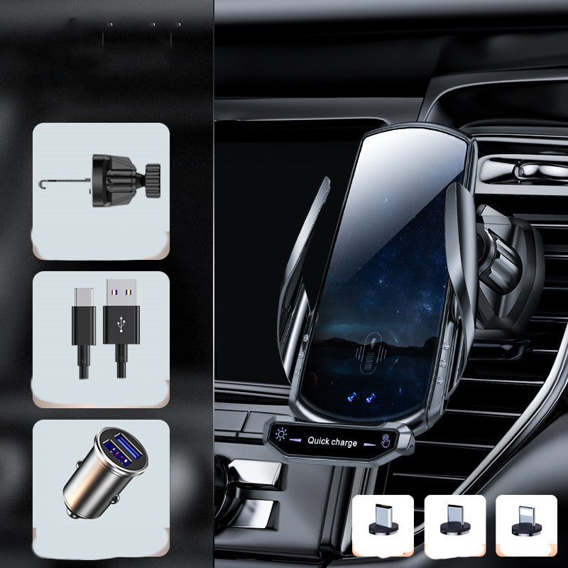 Cargador inalámbrico para coche, soporte para teléfono móvil, sensor automático