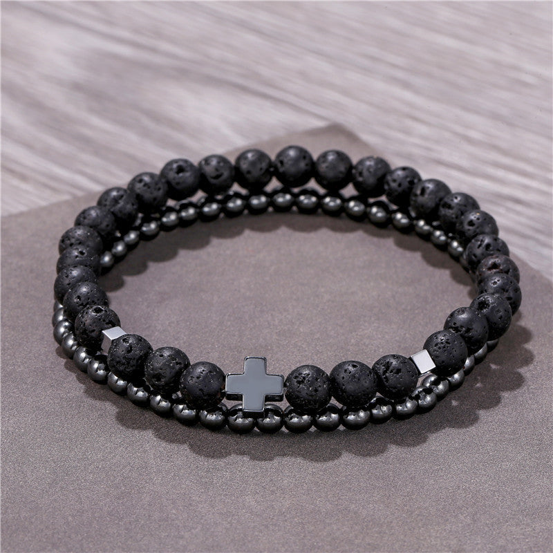 2 Pack Haematite Men's Combination Bracelet Suit