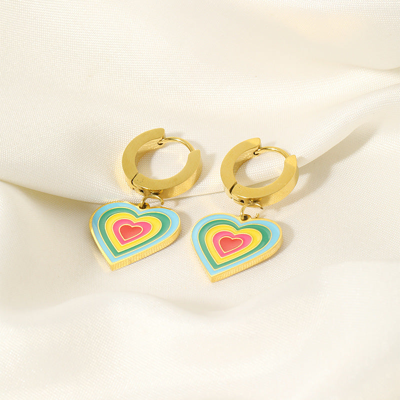 Boucles d'oreilles plaquées or en acier inoxydable personnalisées à la mode