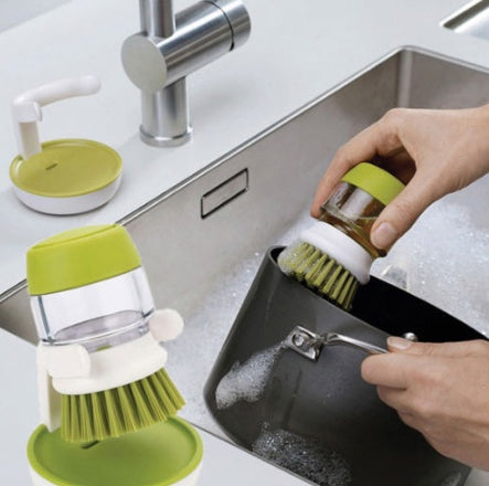Brosse à vaisselle et à laver les casseroles avec savon liquide pour la vaisselle