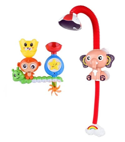 Juego de juguetes de baño para bebé con ducha de elefante
