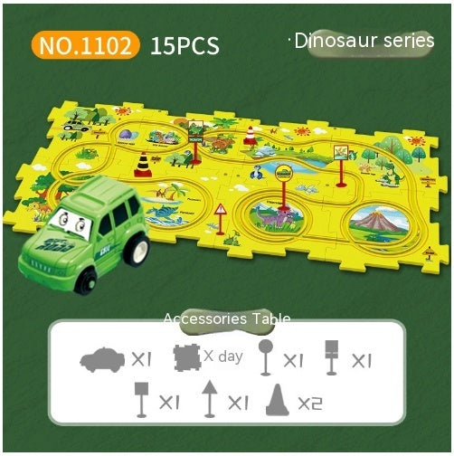 Puzzle pour enfants, vitesse de chemin de fer électrique, assemblage de voiture électrique automatique, scène de ville, Construction, jouet éducatif, cadeau