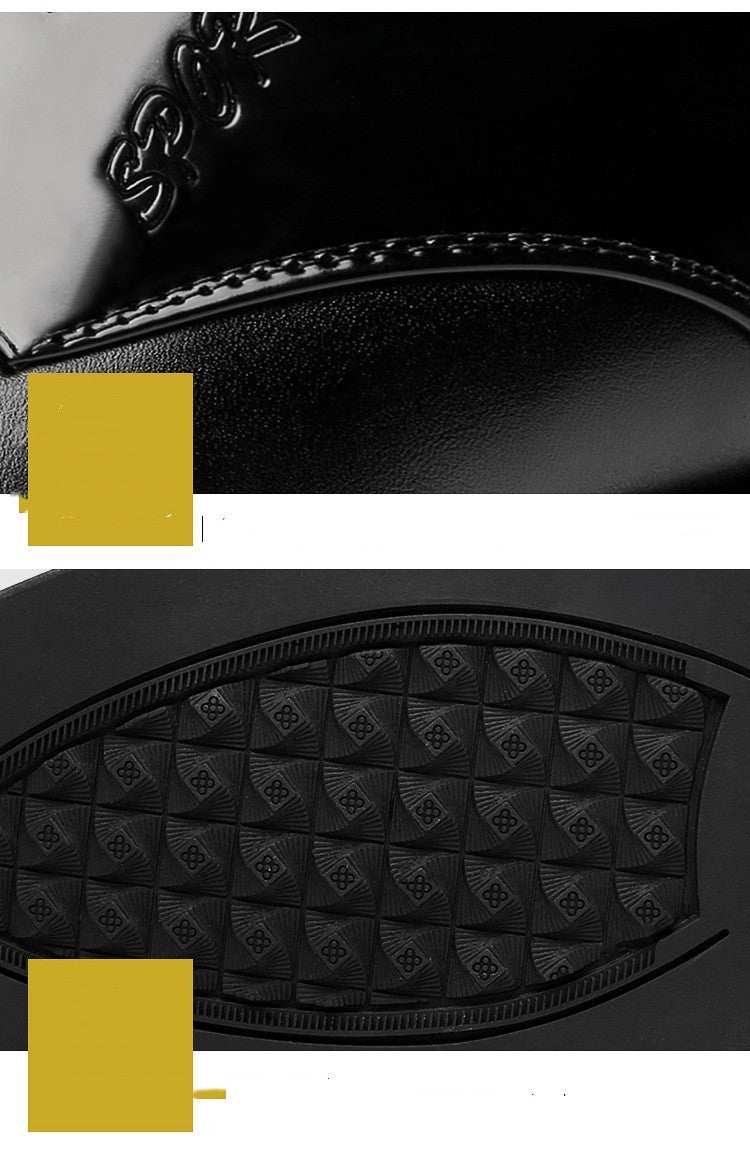 Zapatos casuales de cuero puntiagudos coreanos para hombres