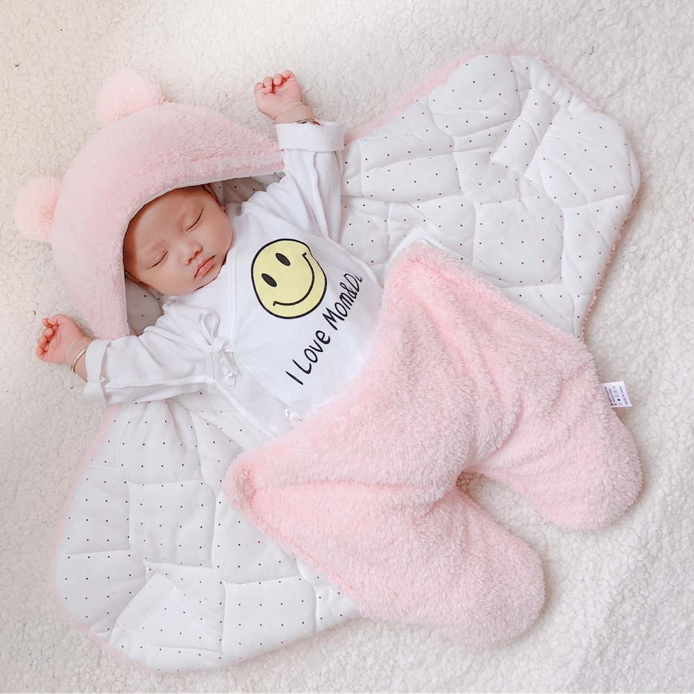 Enveloppe de sac de couchage pour bébé, couverture d'emmaillotage d'hiver pour nouveau-né