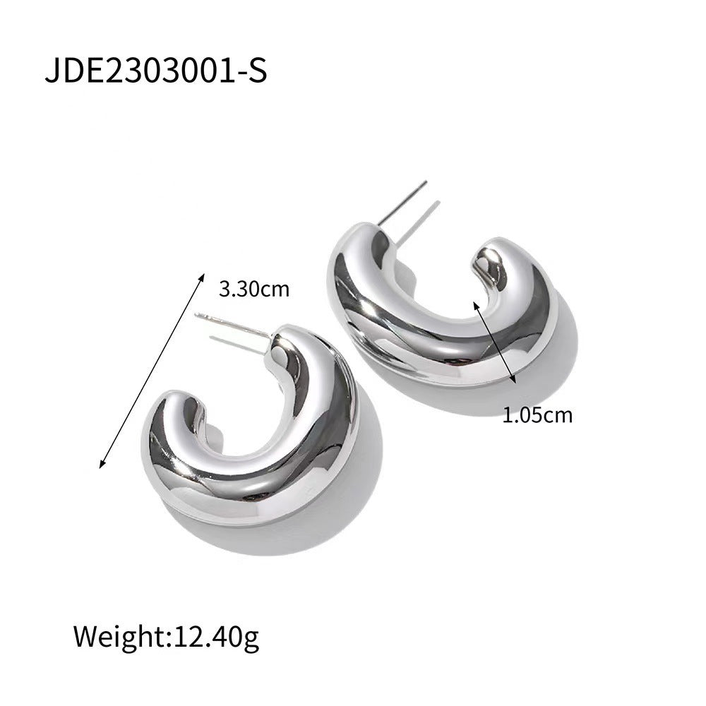 Boucles d'oreilles creuses géométriques en cuivre pour femmes