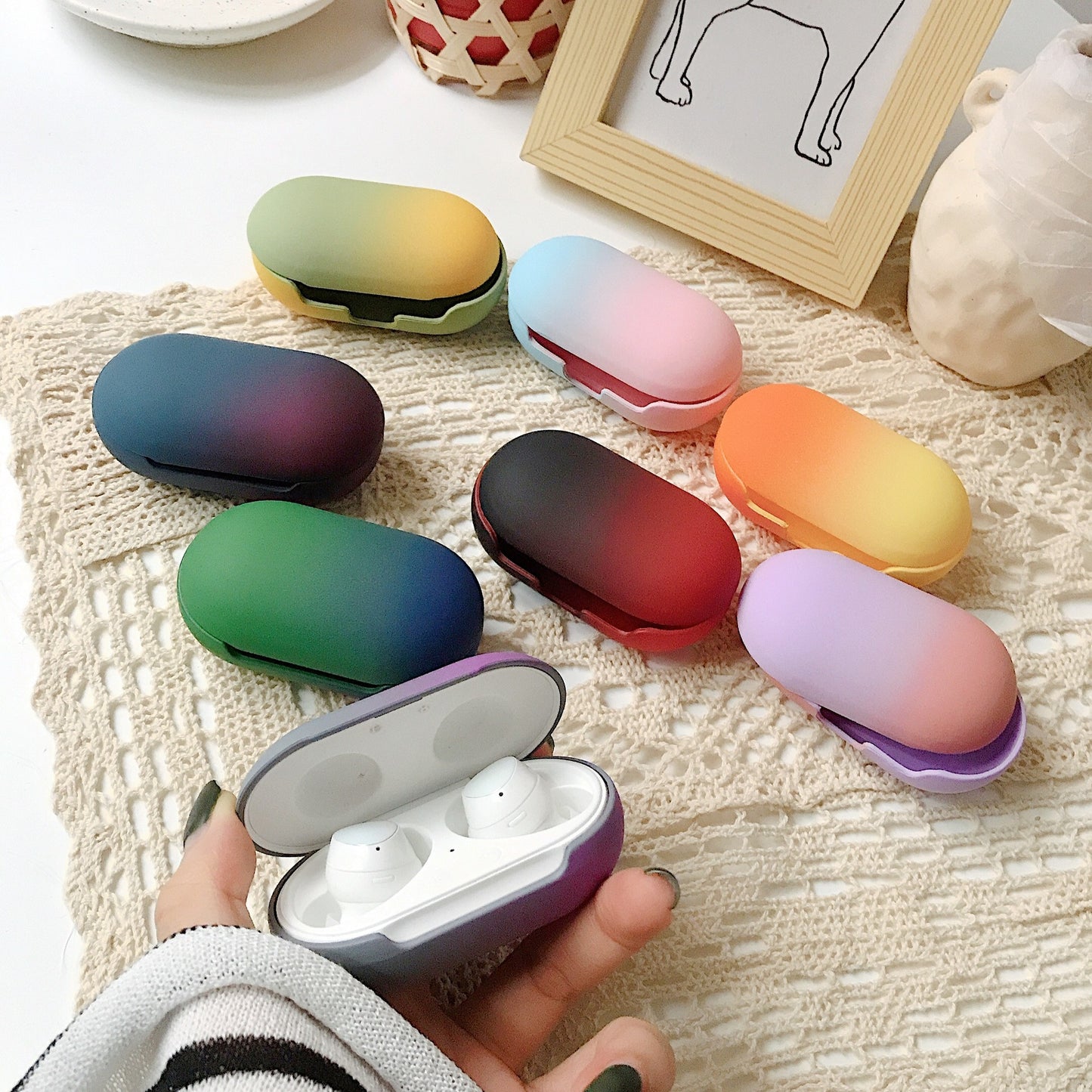 Funda protectora para auriculares Bluetooth Samsung Galaxy Buds+ con gradiente
