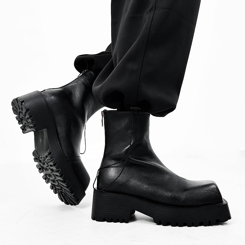 Botas Martin con punta cuadrada y plataforma a la moda para hombres y mujeres