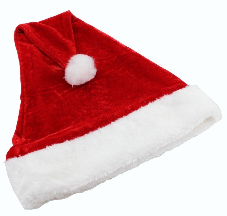 Produits de noël, chapeau de père noël en velours Dense, court en peluche, nouveau chapeau de noël Super doux