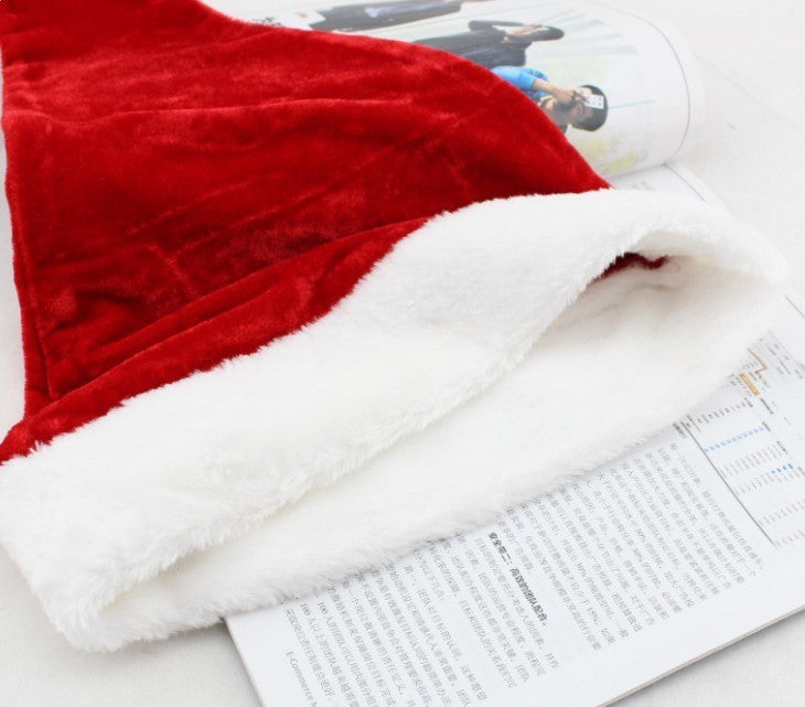 Produits de noël, chapeau de père noël en velours Dense, court en peluche, nouveau chapeau de noël Super doux