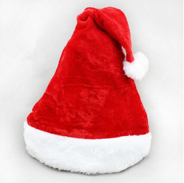 Produits de noël, chapeau de père noël en velours Dense, court en peluche, nouveau chapeau de noël Super doux